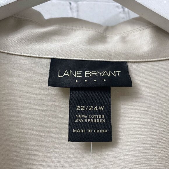 LANE BRYANT Blazer Plus Size 22/24W Khaki Tan Cotton Blend 3/4 Sleeve Jacket NWT - Picture 5 of 6